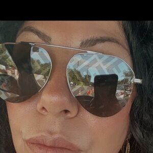 Fendi Black and Silver Sunglasses